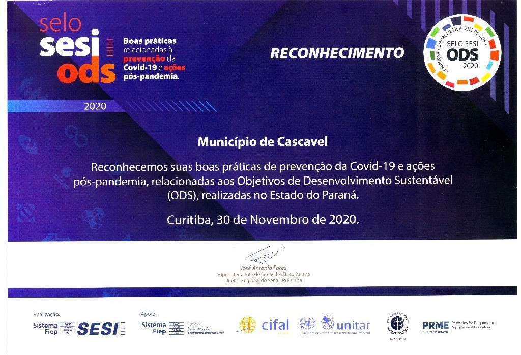 Cascavel é reconhecida pelas "Boas Práticas" nas ações preventivas contra a Covid-19